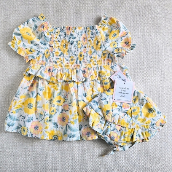 Cupcakes and Cashmere floral matching set dress and hat Easter outfit 24m baby - Picture 4 of 4